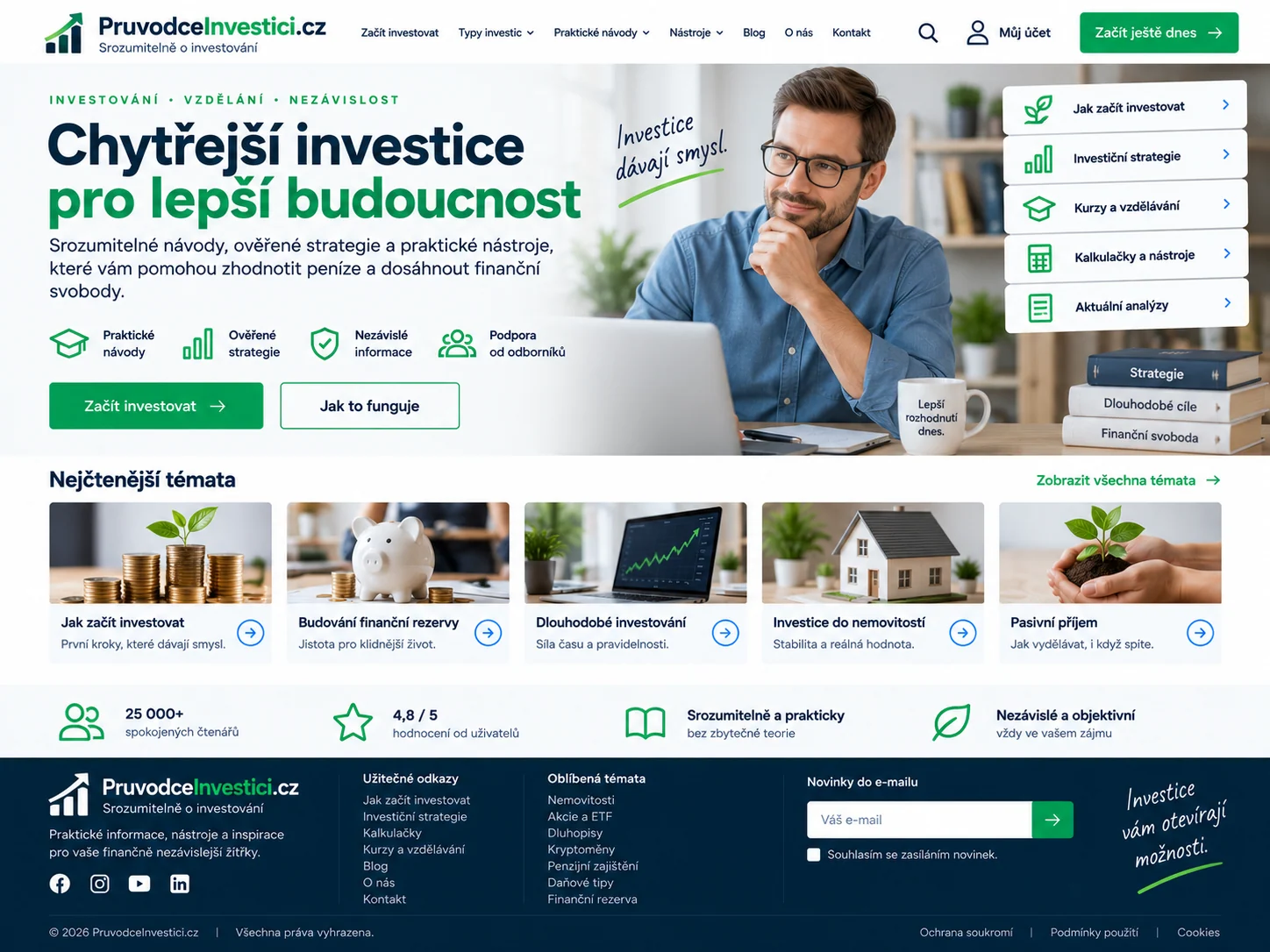 Ilustrační návrh investičního průvodce PruvodceInvestici.cz